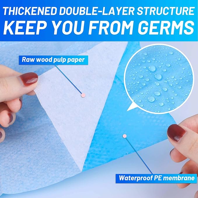 80 Pack Disposable Toilet Seat Covers - Waterproof 16x24 Inch Extra Large Individually Wrapped Toilet Seat Shields Travel Accessories for Adults Kids