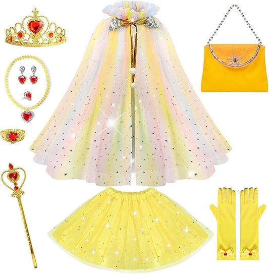 FKKFYY Rainbow Cape Cloak for Girl Princess