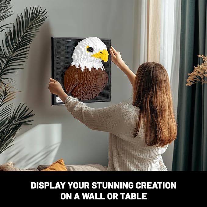 Eagle Bird Animal 3D Wall Art Micro Mini Building Blocks Set for Adults, Unique Home Wall Decor or Table Display, No Compatible with Lego, Ideal Birthday Toy for Kids Teens (1924 PCS)