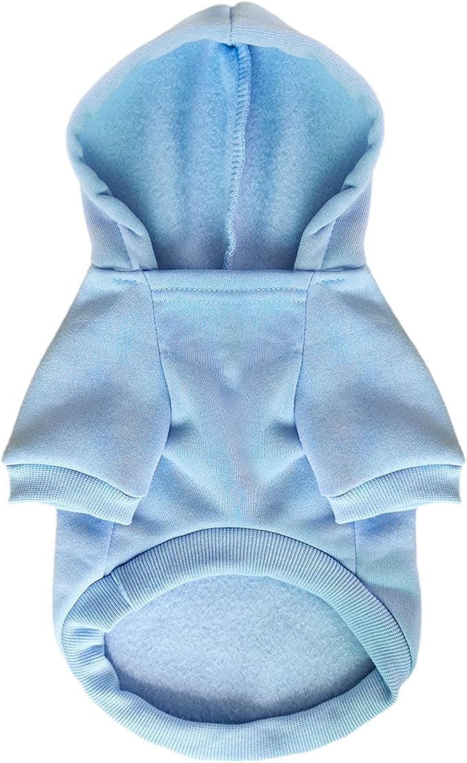 Jecikelon Winter Printed Dog Hoodies Sweatshirts Warm Clothes for Small Dogs Chihuahua Coat Puppy Clothing Cat Custume (Light Blue, XX-Small)