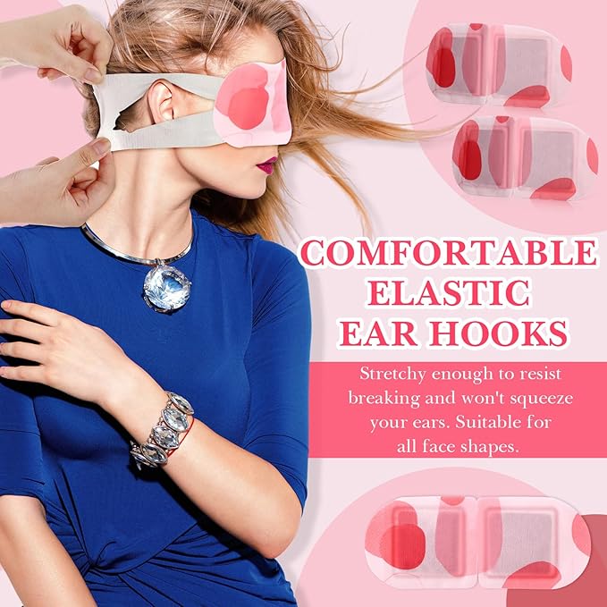 100 Pcs Self Heated Steam Eye Masks Disposable Self Heating Eye Mask Bulk Steam Mask Warm Compress Gifts for Home Office Travel Warm Sleep Supplies (Pink)