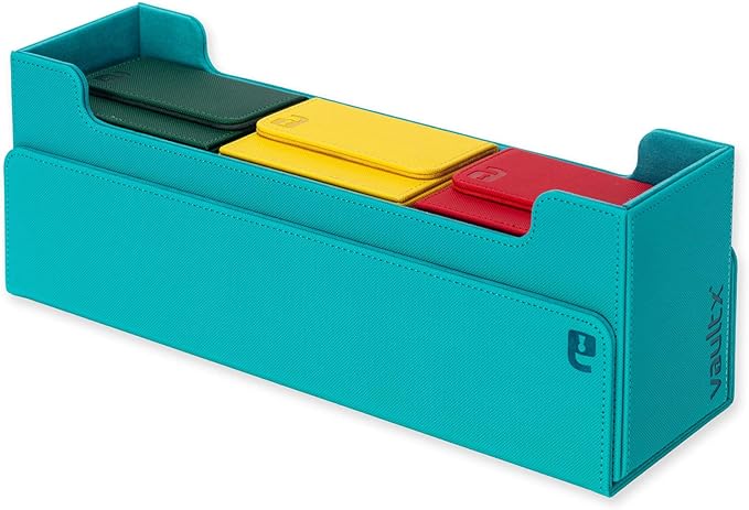 Vault X Card Storage Box, Exo-Tec Material, Detachable Magnetic Lid, with Dividers & Foam Fillers, for Trading Cards (Teal)