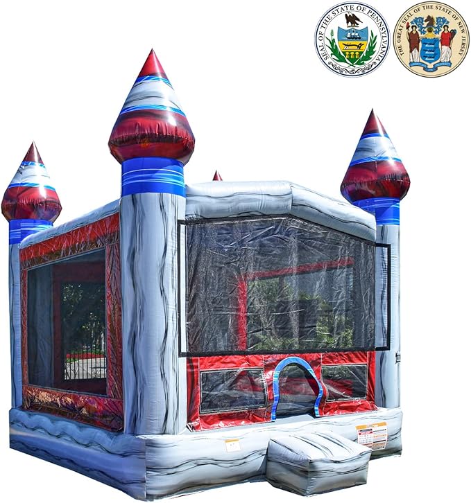 JumpOrange Titanium Commercial Grade Bounce House 13x13 for Kids and Adults (with Blower), Basketball Hoop, Outdoor Indoor, Bouncer Jumper, Birthday Party, Rental Grade, Big Inflatable