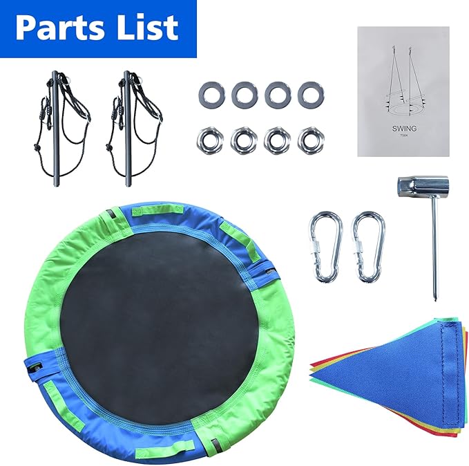 40 Inch Saucer Tree Swing for Kids Adults - 900Lb Weight Capacity, 900D Waterproof Oxford Fabric Platform Swing Seat with Safety bar and Adjustable Hanging Straps for Backyard or Outdoor Playground
