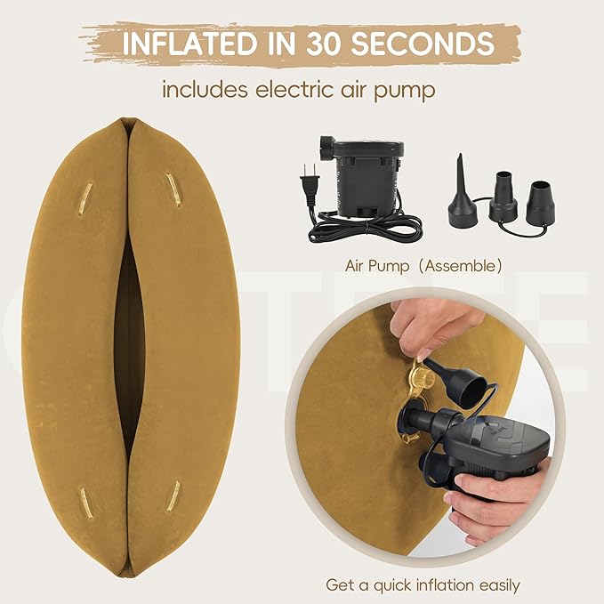 OUTREE Sensory Chair for Kids,60" Includes Electric Air Pump,Inflatable Sensory pod for Children, Sensory Toys for Kids with Autism,Sensory Peapod,Brown