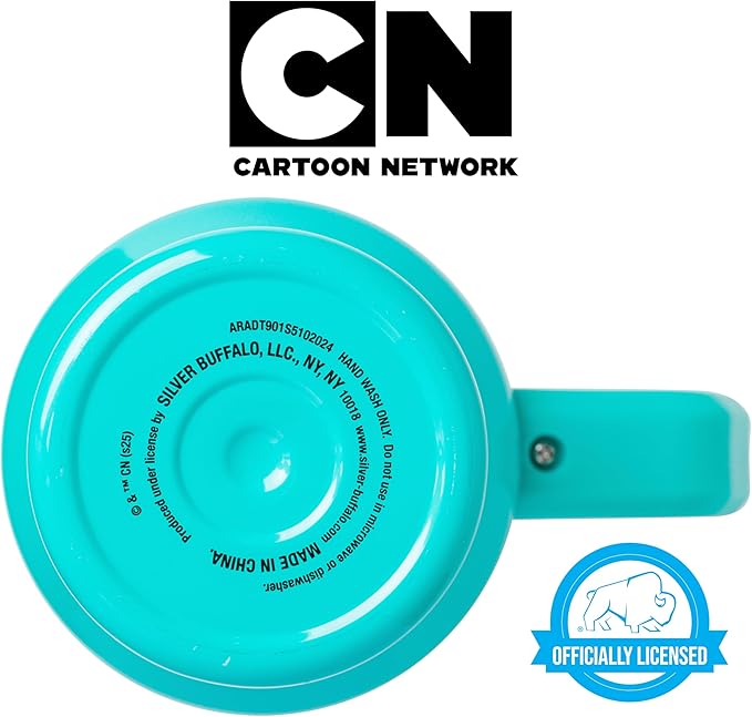 Silver Buffalo Adventure Time Featuring BMO Double Walled Stainless Steel Tumbler with Handle and Straw, Fits in Standard Cup Holder, 40 Ounces