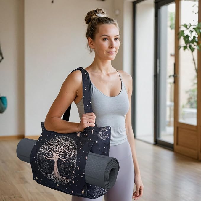 Yoga Mat Bag Yoga Bags and Carriers Fits All Your Stuff Yoga Tote Bag with Zipper Pocket Yoga Mat Carrier Pilates Bag Take in Out Mat Easily