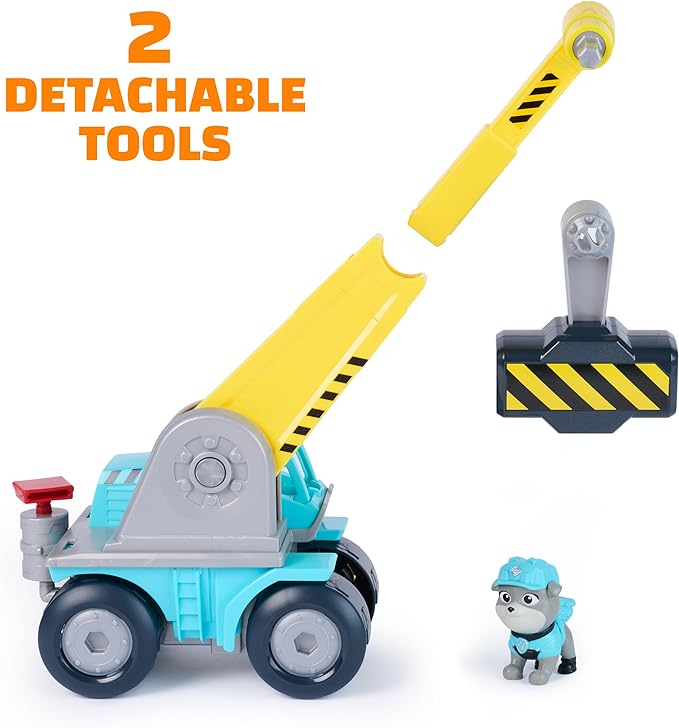 Rubble & Crew Motor Mega Hammer Vehicle, 10-Inch Construction Truck with Motor Action Figure, PAW Patrol Kids Toys for Boys & Girls Ages 3 and Up