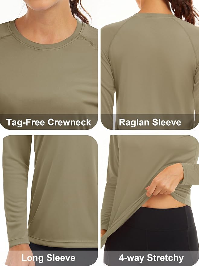 MAGCOMSEN Women's Long Sleeve Shirts UPF 50+ Sun Protection Shirts for Hiking Fishing Workout Rash Guard