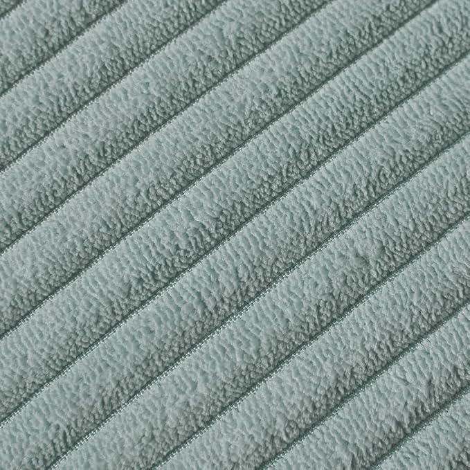 Fancy Homi 24x24 Pillow Covers, Pack of 2 Grey Blue Throw Pillow Covers with Pom-poms, Super Soft Corduroy Square Solid Cushion Cover for Couch Sofa Bedroom Living Room 60x60 cm