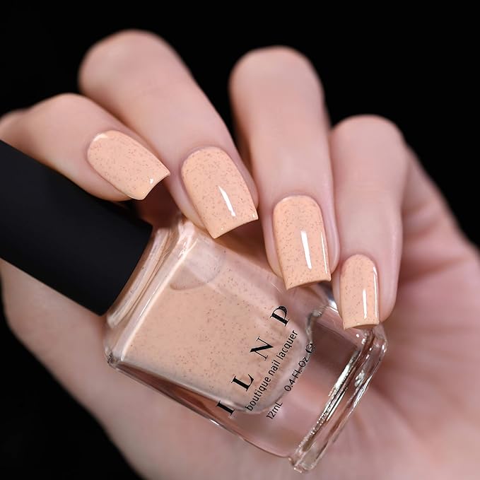 ILNP Cottontail - Soft Apricot Speckled Nail Polish, 7-Free, Non-Toxic, Vegan, Cruelty Free, 12ml