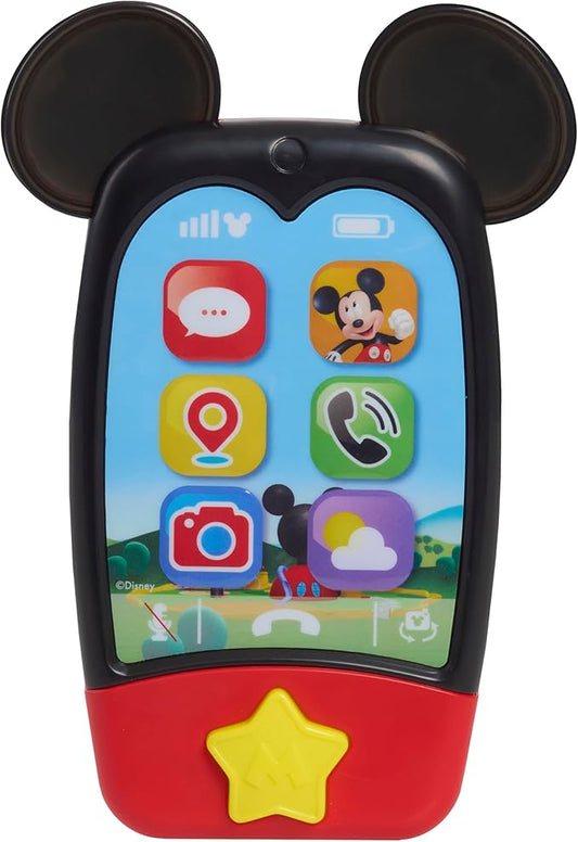 Disney Jr. Mickey Mouse Clubhouse 6-inch Mobile Phone with Lights and Sounds, Pretend Play Touchscreen Cell Phone for Kids, Travel Toy for Fans, Boys, Kids, Ages 3 and Up by Just Play