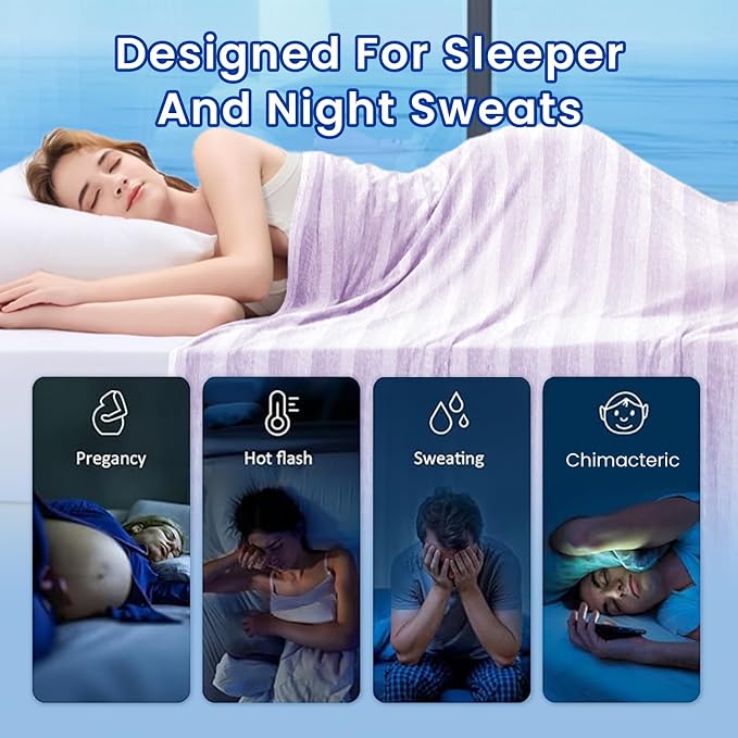 Cooling Blanket 60"x90" Summer Cooling Blanket for Hot Sleepers | Arc-Chill Q-Max >0.45 Cool Fiber, Keeps Cool for Night Sweats, Soft Lightweight Sofa Blankets for Kid Adults