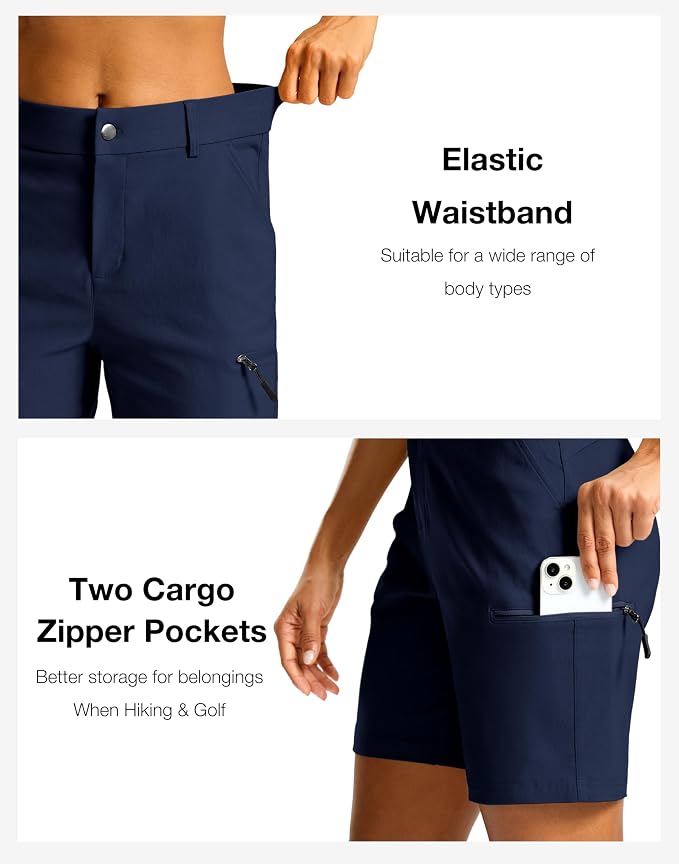 G Gradual Women's 7"/9" Hiking Cargo Shorts Quick Dry Lightweight Golf Outdoor Work Summer Travel Shorts with Pockets