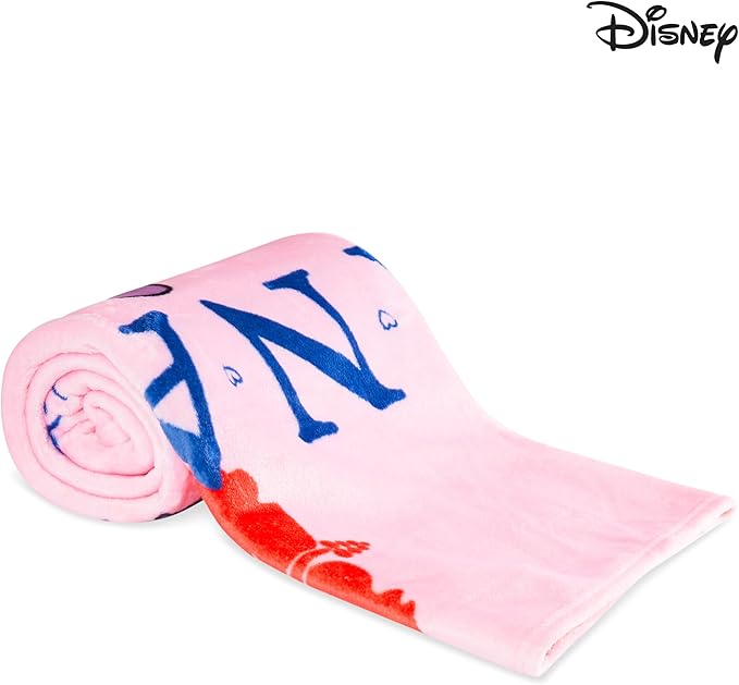 Disney Stitch Throw Blanket Soft Fleece Blanket Bedroom Accessories 59 x 51” (Pink Stitch)