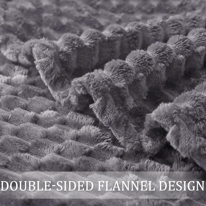 Exclusivo Mezcla 3D Fleece Queen Size Blanket for Bed, Dark Grey | Extra Soft Fuzzy Plush Lightweight Bed Blankets, Cozy Fluffy Decorative Blankets for All Seasons, 90x90 Inches