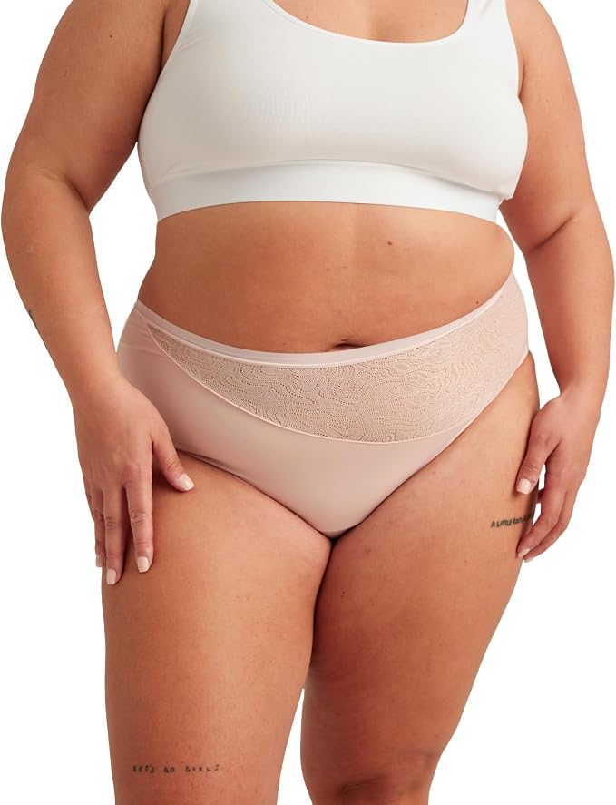 saalt Lace High Waisted Period Underwear | Leakproof, Silky Soft, Recycled Fabric, Full Coverage
