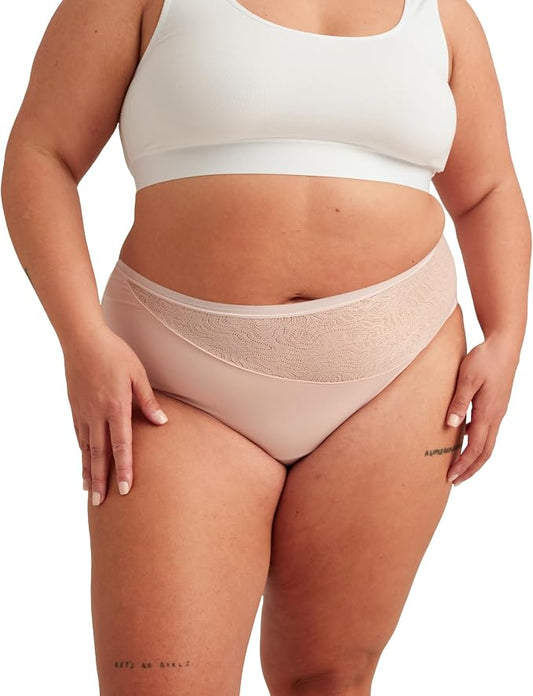 saalt Lace High Waisted Period Underwear | Leakproof, Silky Soft, Recycled Fabric, Full Coverage