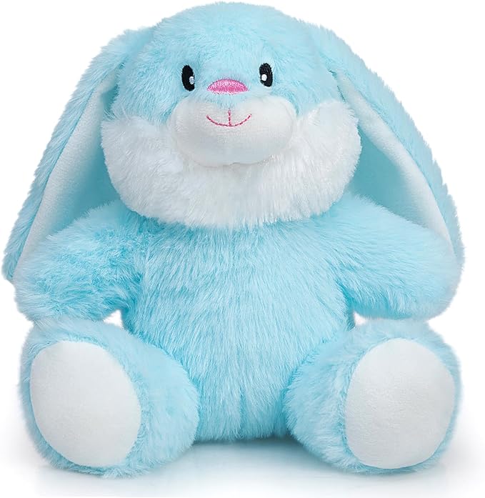 HollyHOME Bunny Stuffed Animal, Easter Bunny Plush Toys, Soft and Cuddly Stuffed Rabbit Easter Gift for Kids Baby Girls 7inch Powder Blue