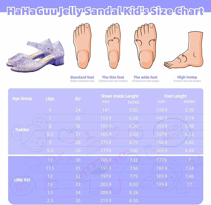 Princess Jelly Flats Shoes Girls Birthday Party Heels Snow Queen Cosplay Costumes Dress Up Sandals for Toddler Little Girls Big Kids