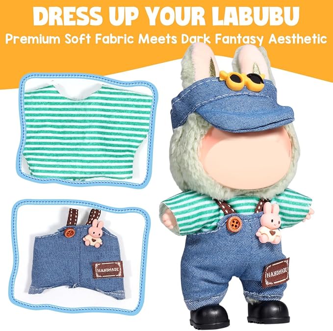 AICase for 17cm Doll Clothes/Outfit,Clothing Set for 17cm Doll,3 Piece Set Hat Clothing,Boys and Girls Stylish Adorable Clothes Accessories_05
