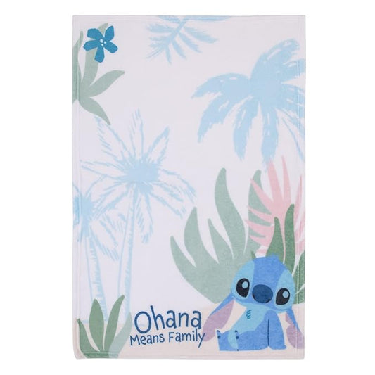 Disney Stitch Ohana Means Family Photo Op Baby Blanket 30 x 40 inches Soft Cozy Travel Friendly Machine Washable