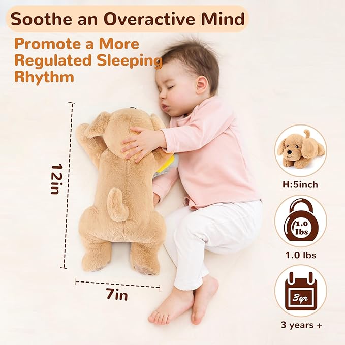 Yellow Lab Weighted Stuffed Animals - 12 Inch 1.0 Pounds Weighted Plushies Labradoodle Stuffed Animal - Small Dog Plush Pillow - Cute Plush Toy Gifts for Kids & Adults (12" 1.0 lbs)