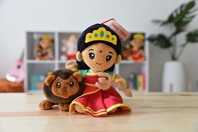 MODI TOYS Mini Devis Bundle - 3 Small (7 inch) Mantra Singing Plush Toys | Ideal for Newborns, Infants, Toddlers, Grandparents | Best for Diwali, Baby Shower, Birthday, Housewarming