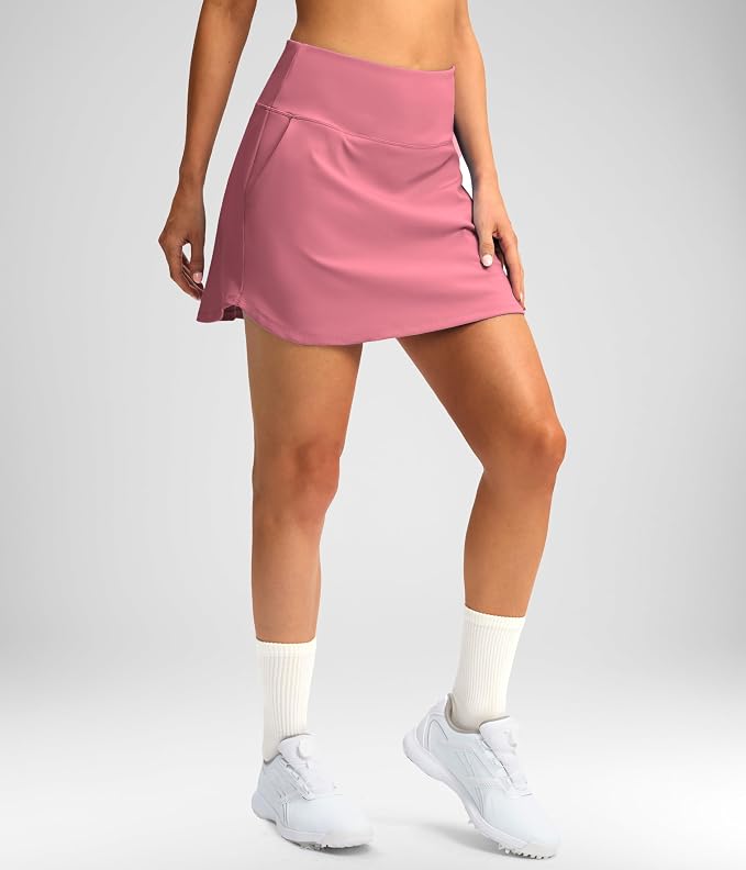 16'' Skorts for Women with 4 Pockets Athletic Tennis Golf Skirt | Built-in Shorts, High Waisted, Stretchy, A Line, Casual, Pickleball, Skort