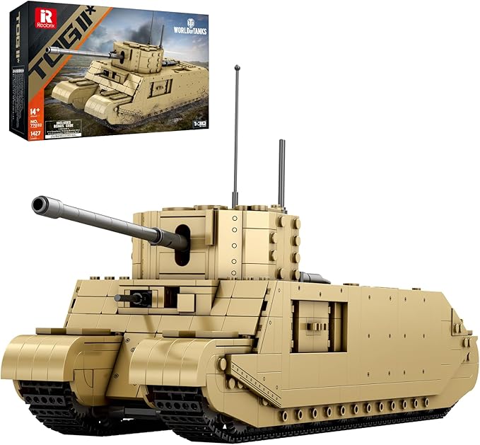 TOG2 Tank Building Set, WW2 Military British Armed Tanks Building Block Set for Military Fans 77032, World of Tanks Licensed Product, MOC Tank Model Toy Gift for Adults and Teens（1427 PCS）
