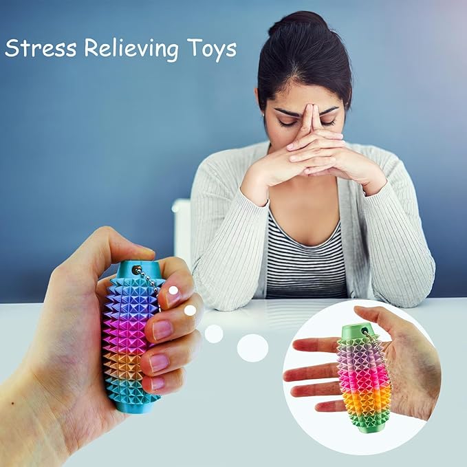 3 Packs Little Ouchies Pain Stim Fidget Toy, 3D Printed Fidget Toys Anxiety Relief Items,Handheld Fidget Toys,Adults & Teens Promotes Focus,Novelty Stress Relief for Christmas Birthday Gift (Macaroon)