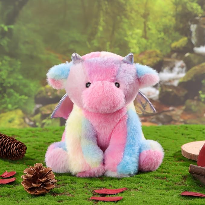 Apricot Lamb Toys Plush Colorful Plush Dragon Dinosaur Stuffed Animal Soft Cuddly Perfect for Child
