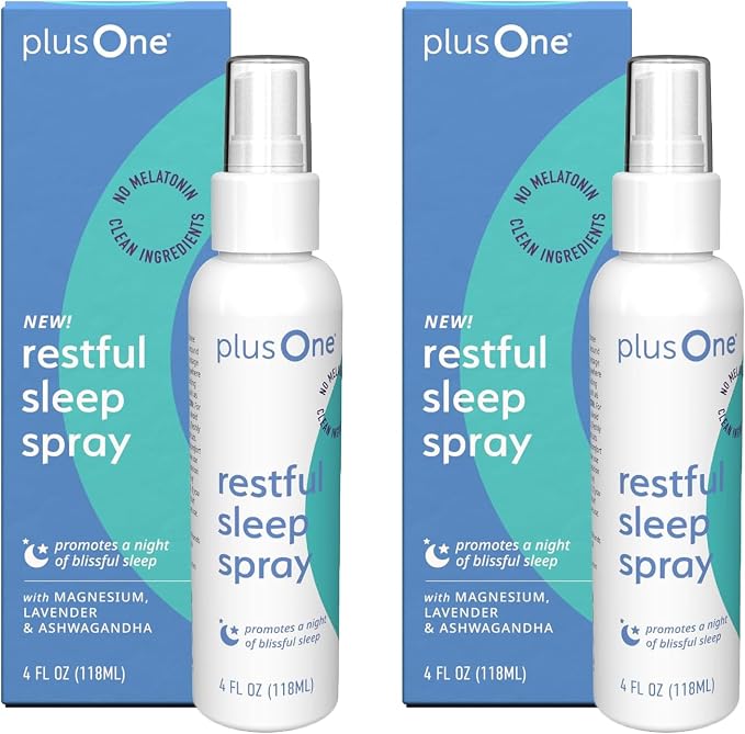plusOne Blissful Sleep Spray, Magnesium and Lavender Mist - 2 Pack | Restful evening support Magnesium and botanical blend Easy to use aromatherapy mist Clean ingredient profile
