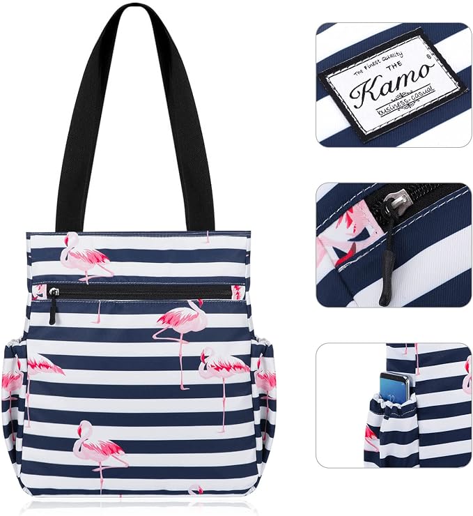 KAMO Floral Tote Bag - Waterproof Lightweight Handbags Travel Shoulder Bag for Hiking Yoga Gym Swimming Travel Beach