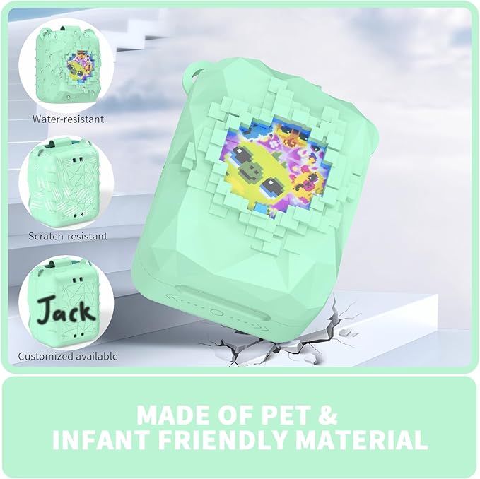 Soft Silicone Case for Bitzee Magicals Interactive Toy Digital Pet, Shockproof and Protective Carrying Case for Bitzee Magicals Virtual Electronic Pets with Lanyard (Mint Green)