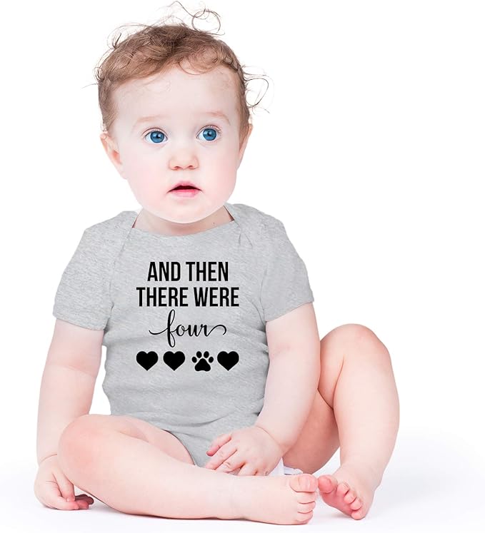 AW Fashions And Then There Were Four Baby Bodysuit Cute Newborn Boy Outfit Funny Baby Romper Girl Clothes