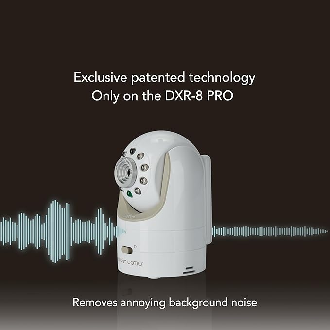 Infant Optics DXR-8 PRO Video Baby Monitor, 720P HD Resolution 5" Display, Patented A.N.R. (Active Noise Reduction), No WiFi, Pan Tilt Zoom, and Interchangeable Lenses