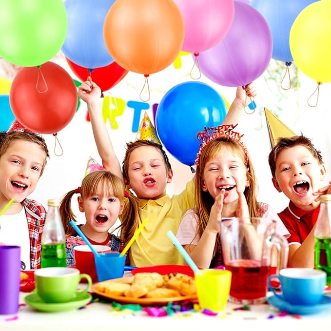 RUBFAC 80Pcs Punch Balloons, Party Favors for Kids, Thickened Heavy Duty Neon Punching Bounce Balloon for Birthday Goodie Bag Stuffers Exciting Outdoor Play Supply