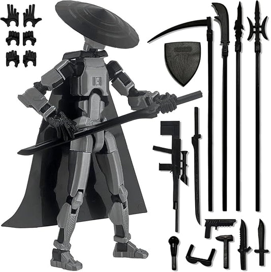 Already Assembled T13 Action Figure,Dummy 13 T13 Multi-Jointed Movable,for Collectors Desktop Decorations t-13 Movability 3D Printed Toys (Grey)