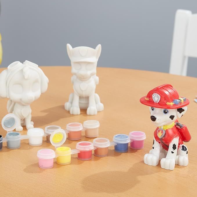 Melissa & Doug PAW Patrol Craft Kit - 3 Decorate Your Own Pup Figurines for Boys and Girls, PAW Patrol Painting Set, Activity for Birthday Parties, Ages 6+