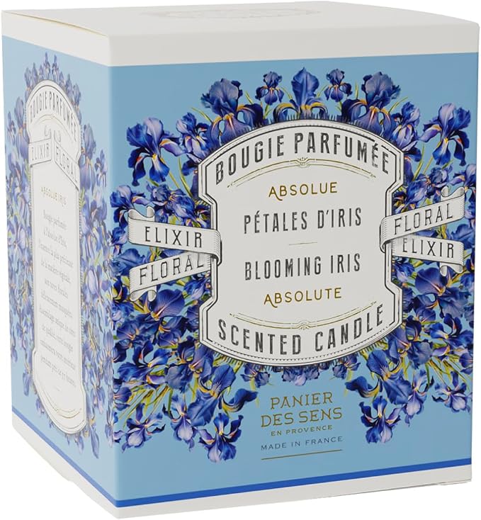 Panier des Sens Iris Long-Lasting Scented Candle, 6.3 oz | Hand-Poured In Provence | Up To 55 Hours Burn Time | 100% Natural Cotton Wick | Long-Lasting French Home Fragrance