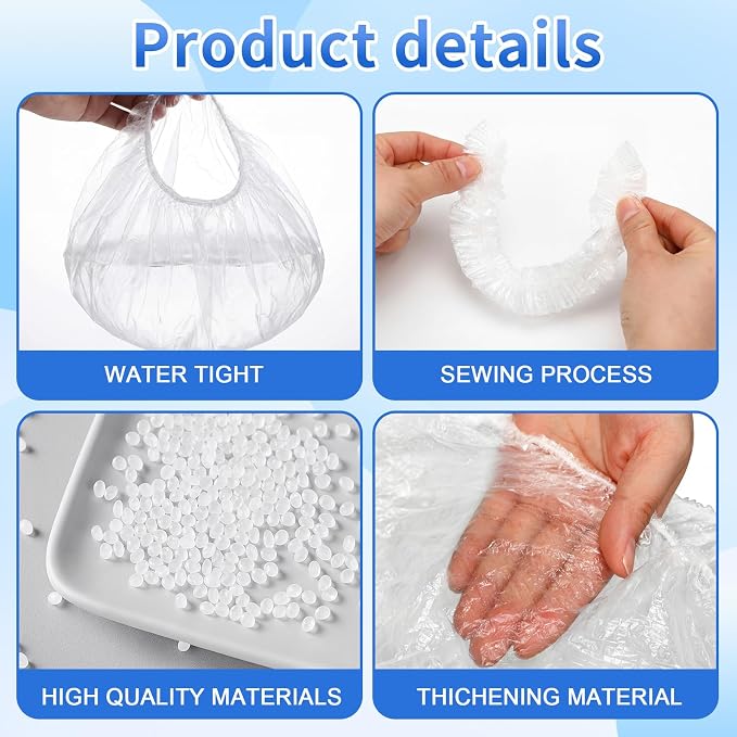 Dunzoom 200 Pcs Potty Liners with Elastic Portable Potty Training Bags Disposable Refill Toilet Seat Cover Leakproof and Easy to Clean Fits Summer Most Portable Toilets Travel Potties 18" x 8"