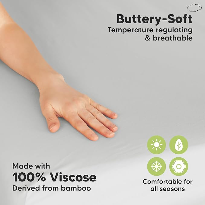 Pack and Play Sheets Fitted - 2-Pack Mini Crib Sheets for Pack N Play Mattress 38x26, Soft & Cozy, Neutral Toddler Playard Bedding, Snug Fitted Mini Baby Crib Mattress Cover Boy, Girl (Steel)