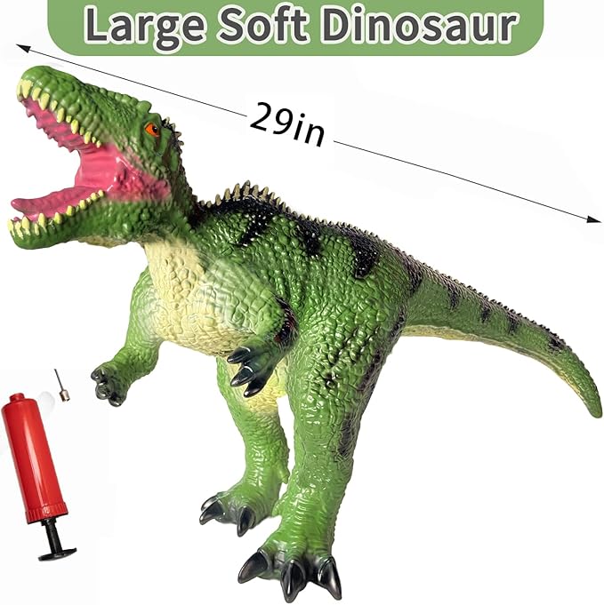 Toddler Big Dinosaur Toy - 29 inch Large Giganotosaurus Dinosaur Toys, Giant Inflatable Dinosaur Toys for Kids 3-5, Dinosaur Party Birthday Gifts for Boys Girls (Giganotosaurus)