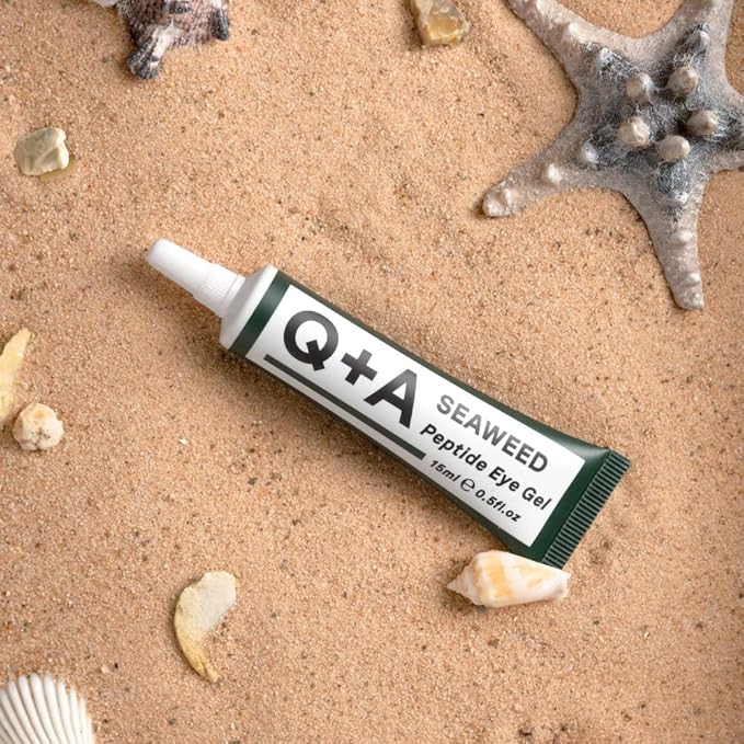 Q+A Seaweed Peptide Eye Gel (15ml), Under Eye Cream Alternative, Under Eye Brightener with Peptides, Seaweed & Aloe Vera, Hydrates, Smooths Fine Lines & Reduces Puffiness