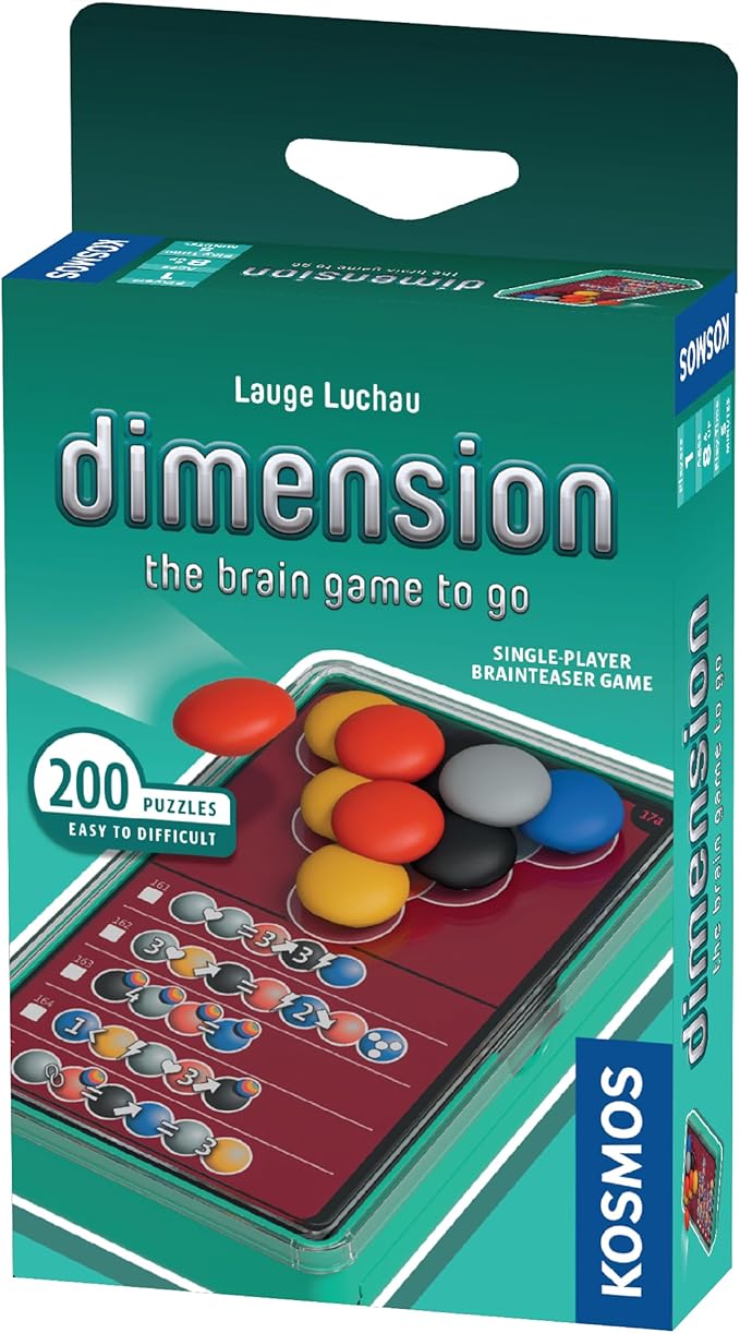 Dimension: The Brain Game to Go | Brainteasers |Puzzles| Solo Games | 1 Player | Dimension | Stacking Game | Kosmos Game