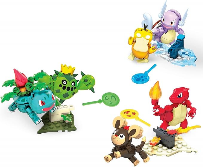 MEGA Pokémon Action Figure Building Toys Set for Kids, Trainer Team Challenge with 276 Pieces, 6 Poseable Characters and Accessories