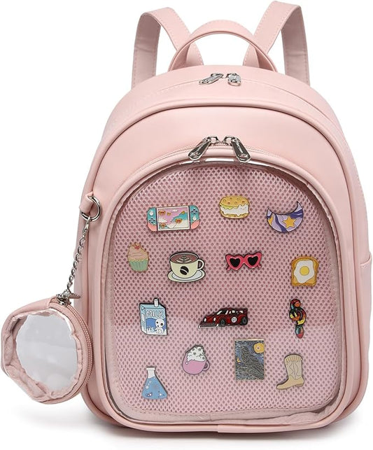 CHERRY SAUCE Kawaii Backpack PU Leather Ita Bag Aesthetic Cute Purse Pin Display