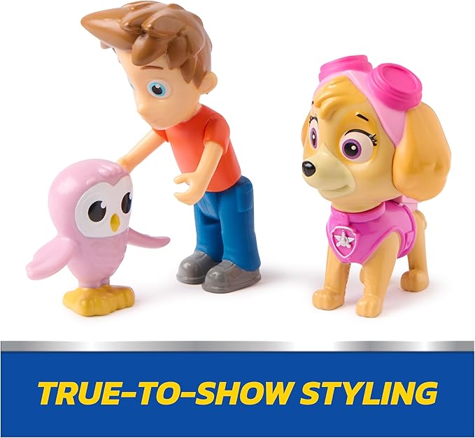 Paw Patrol Skye & Alex Porter Figure Pack with Lil Hootie Toy Figure, Kids Toys for Boys & Girls Ages 3 and Up
