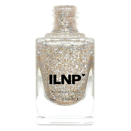 ILNP Party Popper - Gold and Silver Metallic Flakie Topper Nail Polish